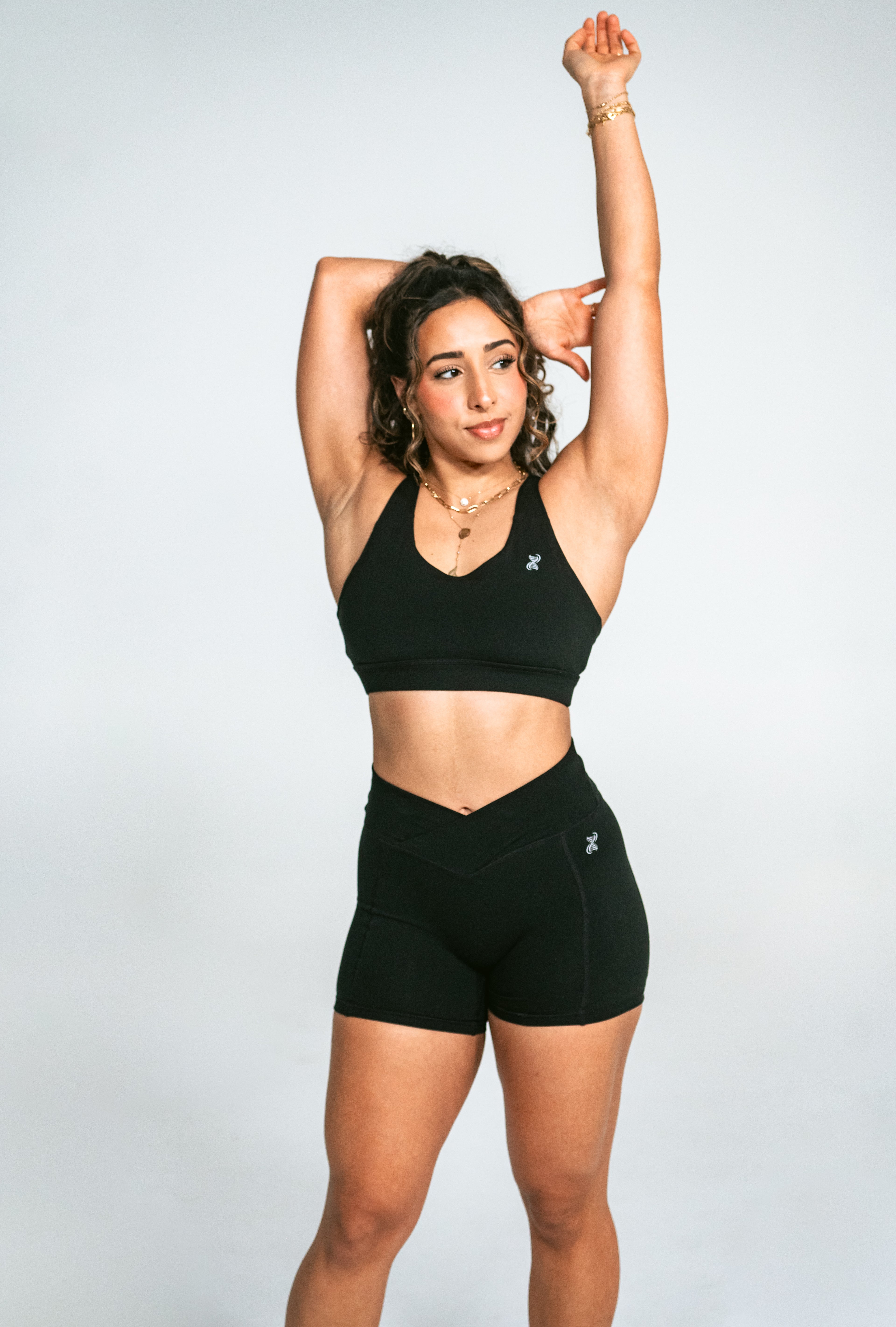 Black Crossover Biker Shorts