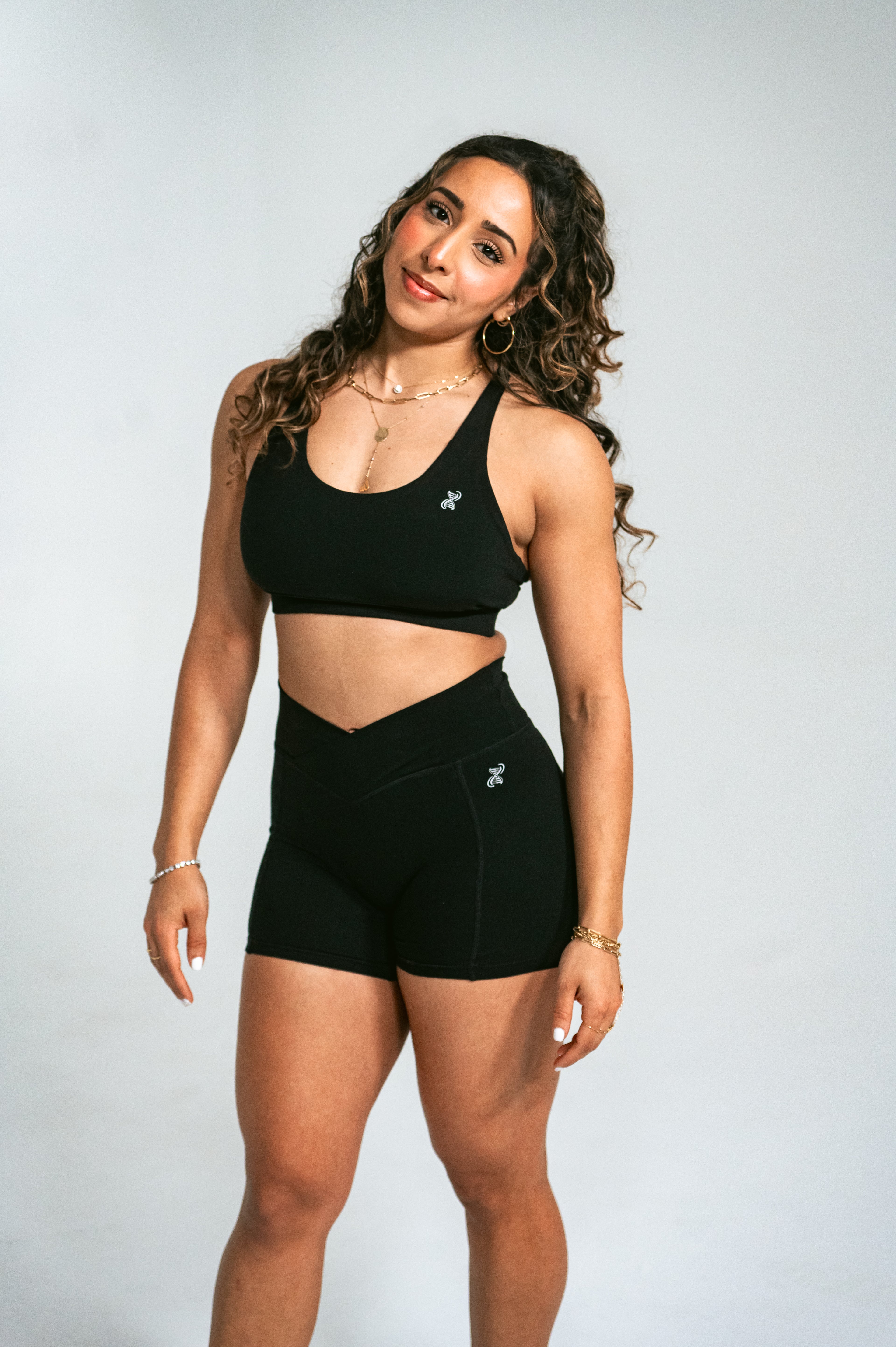 Black Crossover Biker Shorts