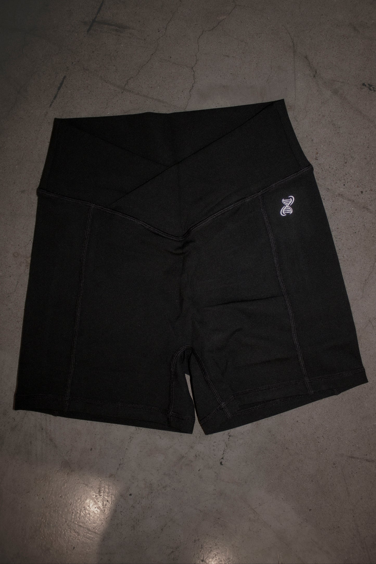 Black Crossover Biker Shorts
